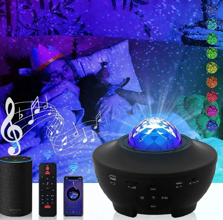 Galaxy Projector Night Light Table Lamp With Speaker Music