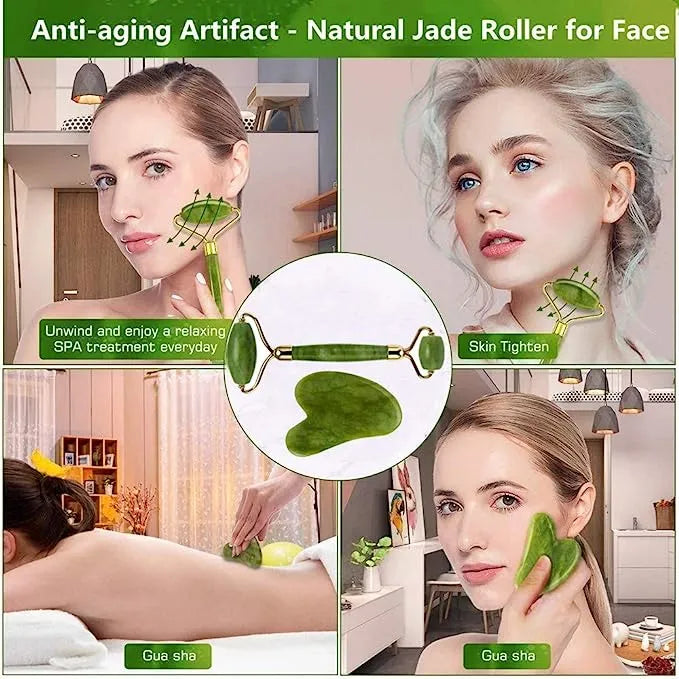 Jade Roller and Gua Sha Set, Beyond Jade Face Roller