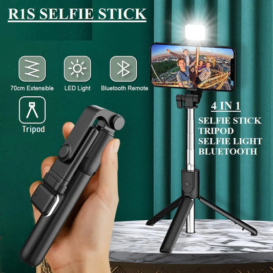 Selfie Stick With LED Light Wireless Bluetooth