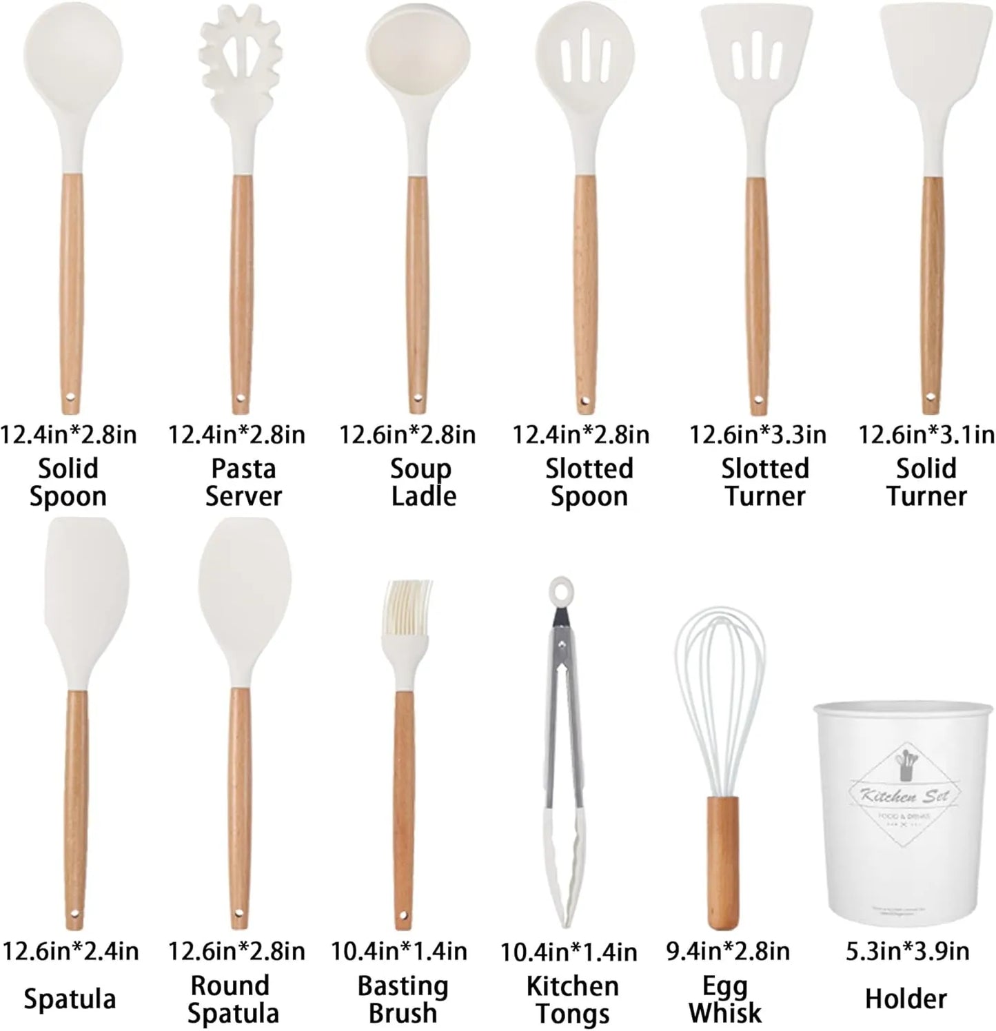 12 Pcs Silicone Cooking Utensils