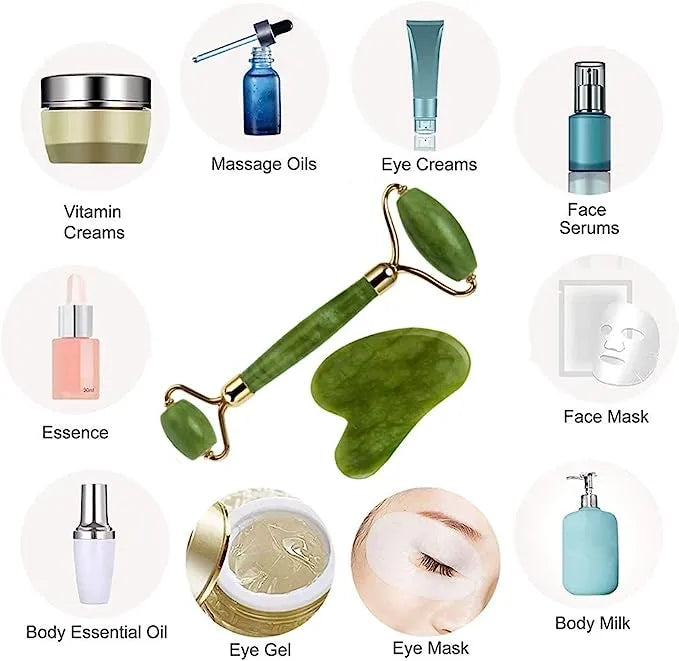 Jade Roller and Gua Sha Set, Beyond Jade Face Roller