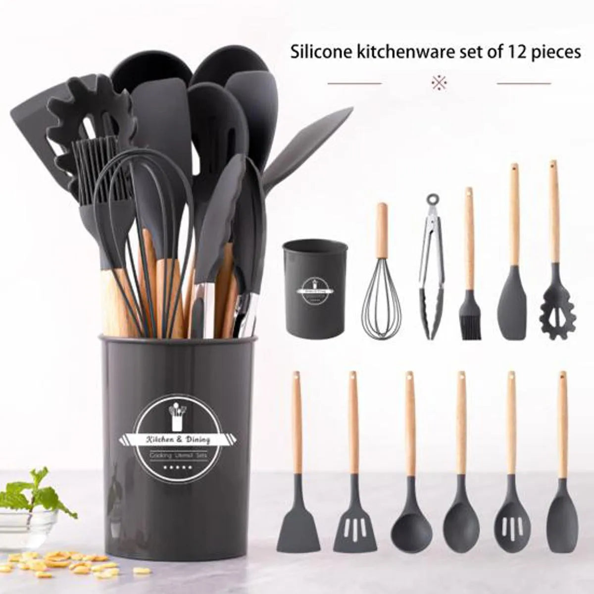 12 Pcs Silicone Cooking Utensils