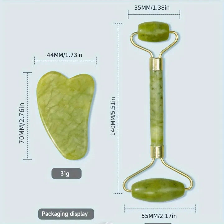 Jade Roller and Gua Sha Set, Beyond Jade Face Roller