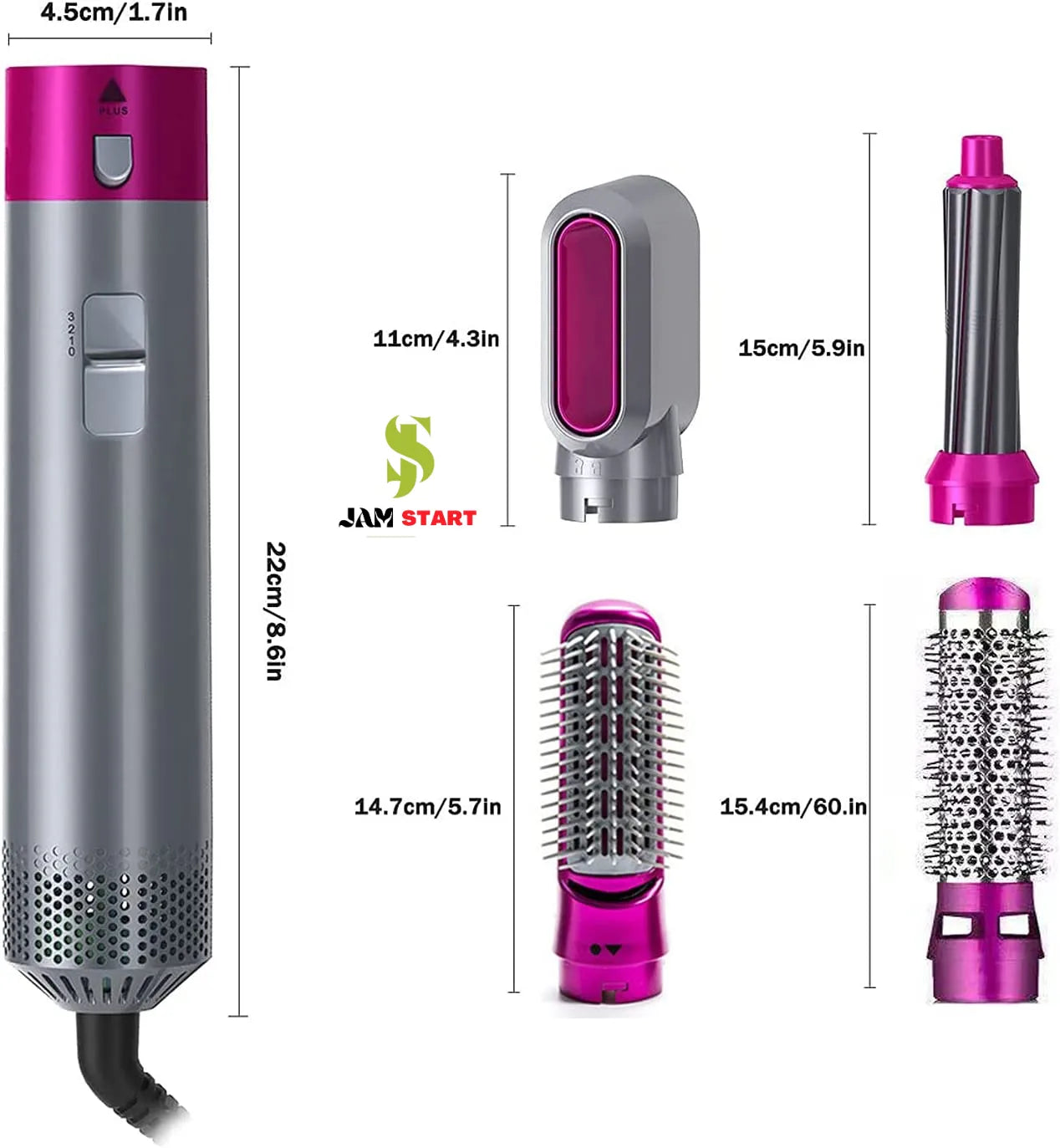 5 in 1 Hair Straightner Brush Dryer Brush with Hair Volumizer