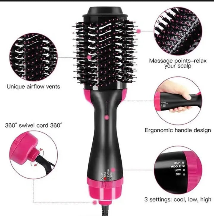 One step, hot air brush, 3 in 1, dryer, straightner, comb, straightener brush