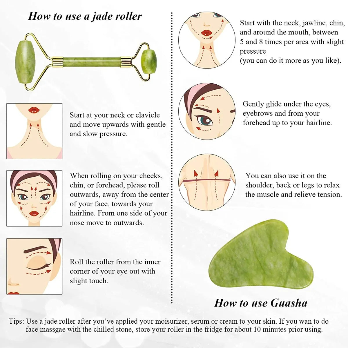 Jade Roller and Gua Sha Set, Beyond Jade Face Roller