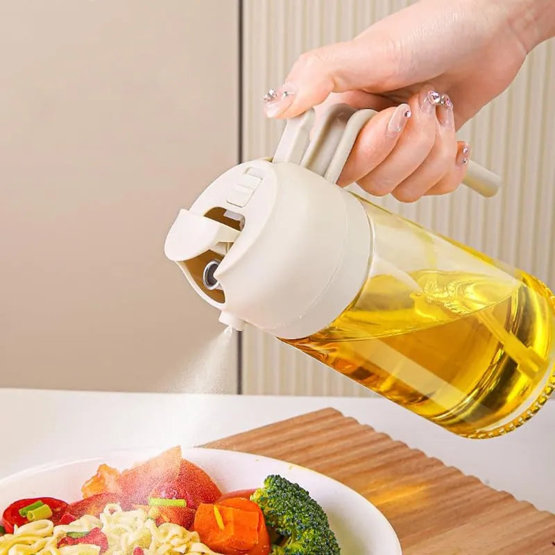 2-in-1 Glass Oil Sprayer & Dispenser Bottle 450ML