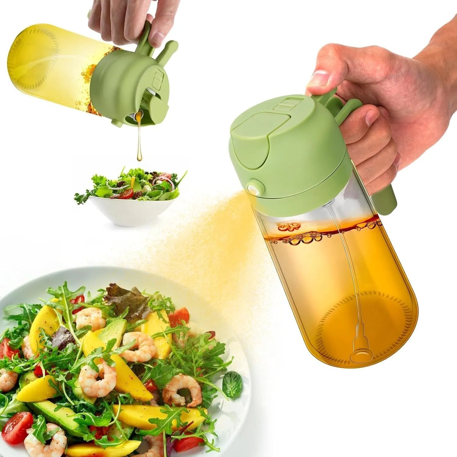2-in-1 Glass Oil Sprayer & Dispenser Bottle 450ML