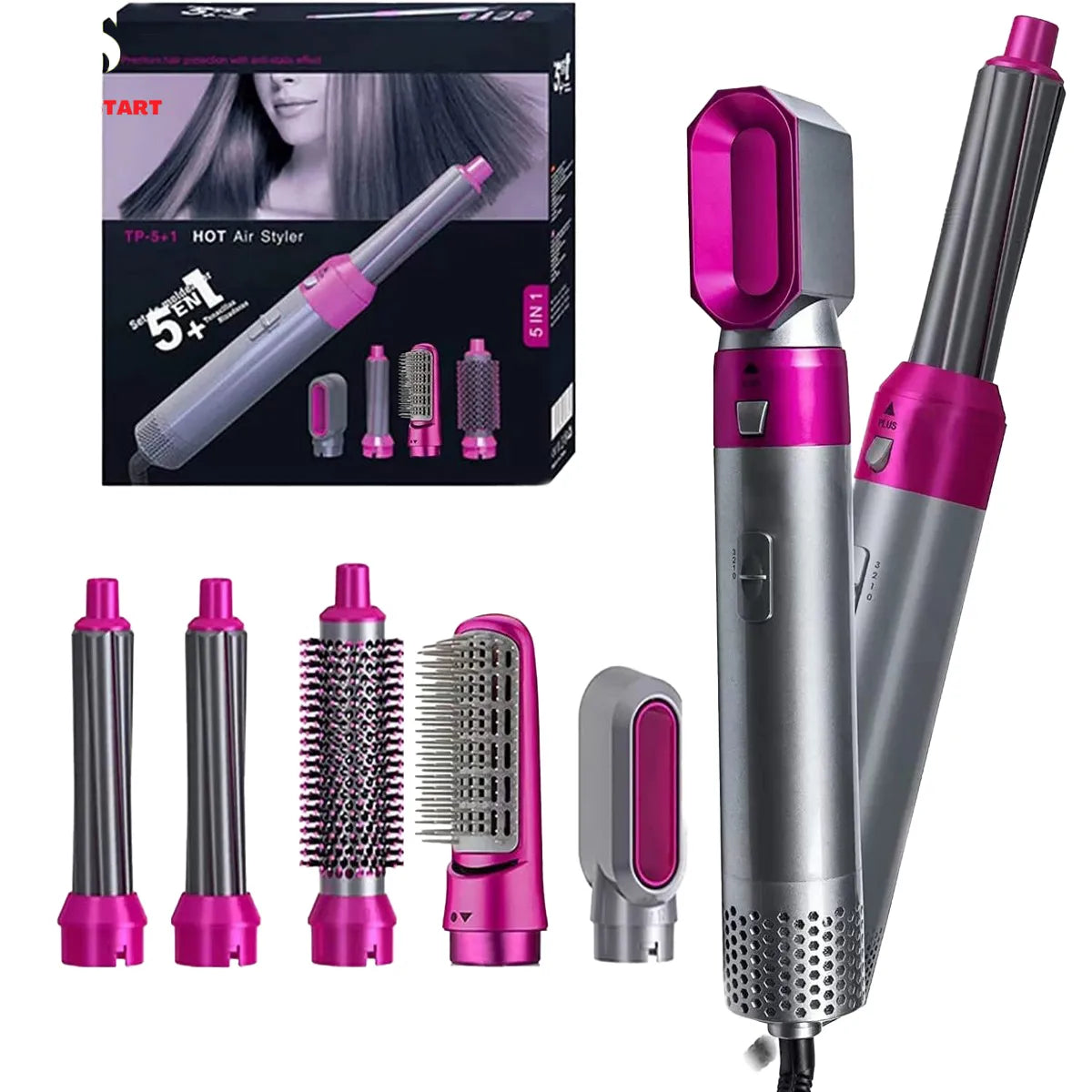 5 in 1 Hair Straightner Brush Dryer Brush with Hair Volumizer