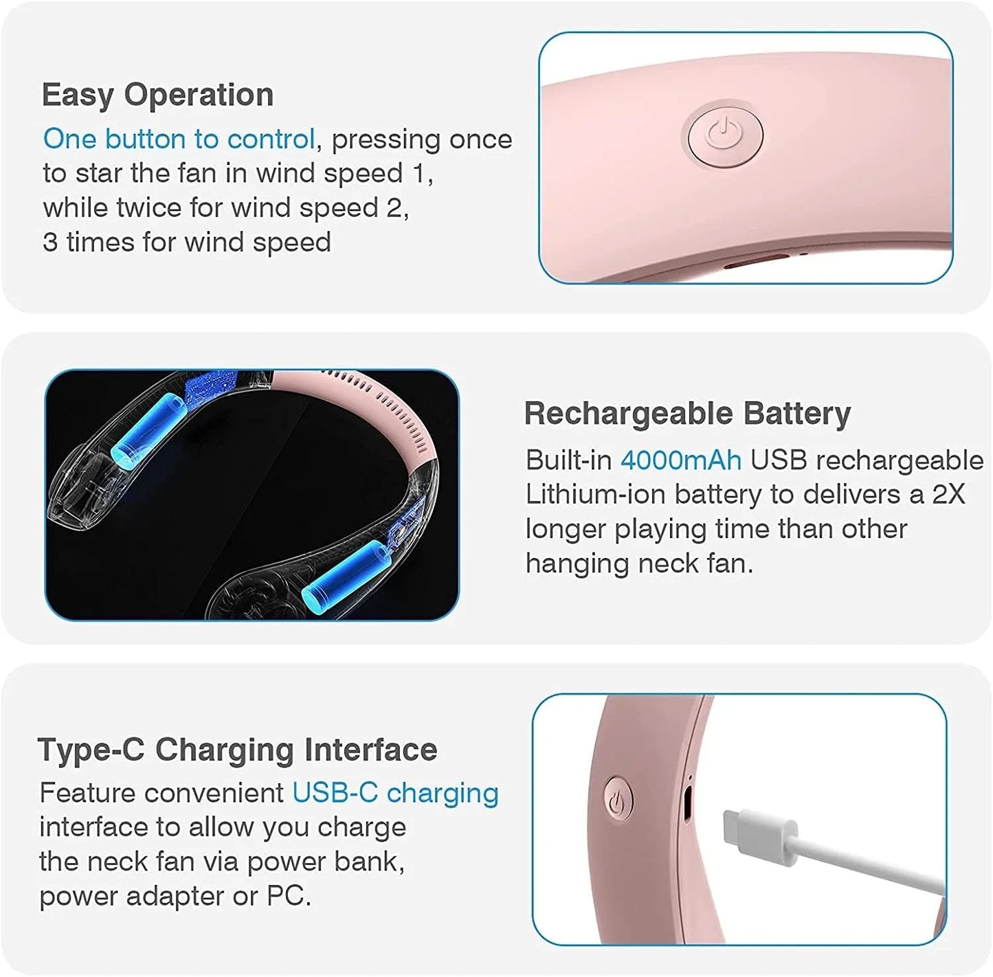 Portable Neckband Mini Fan