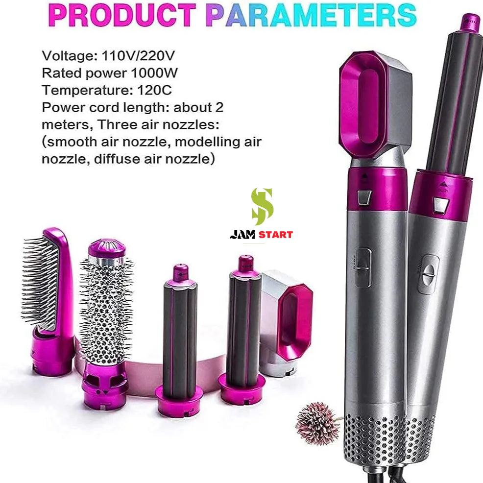 5 in 1 Hair Straightner Brush Dryer Brush with Hair Volumizer