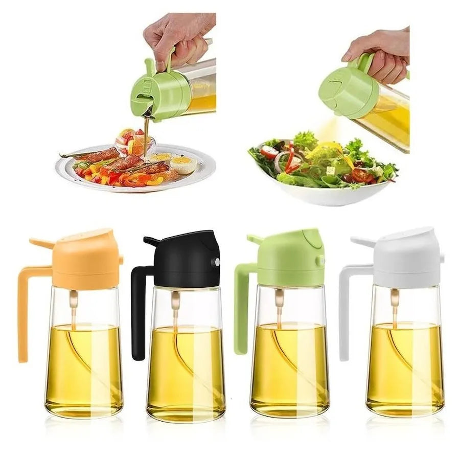 2-in-1 Glass Oil Sprayer & Dispenser Bottle 450ML