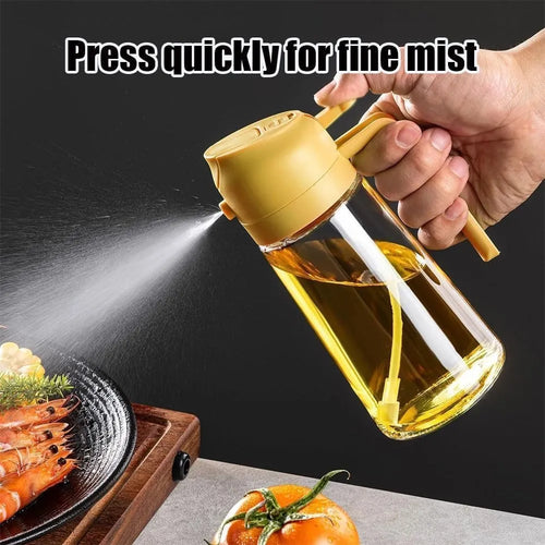2-in-1 Glass Oil Sprayer & Dispenser Bottle 450ML
