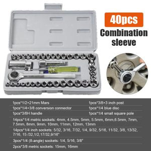 40 In 1 Pcs Wrench Tool Kit & Screwdriver