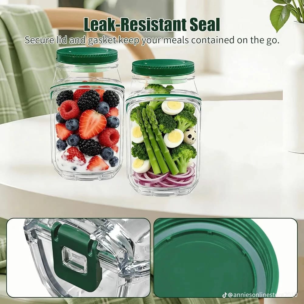 Innovative Side-Opening Salad Jar