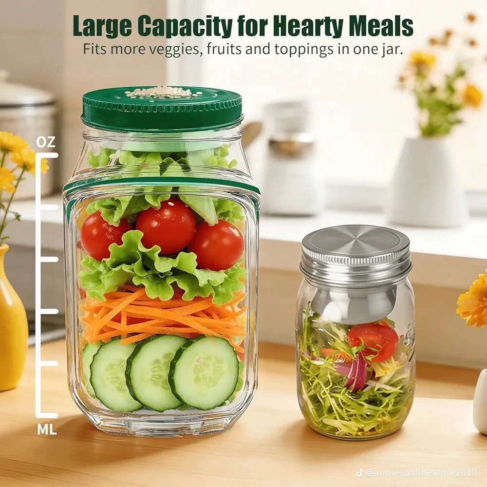 Innovative Side-Opening Salad Jar