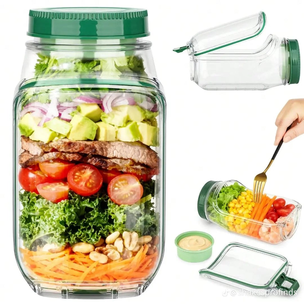 Innovative Side-Opening Salad Jar