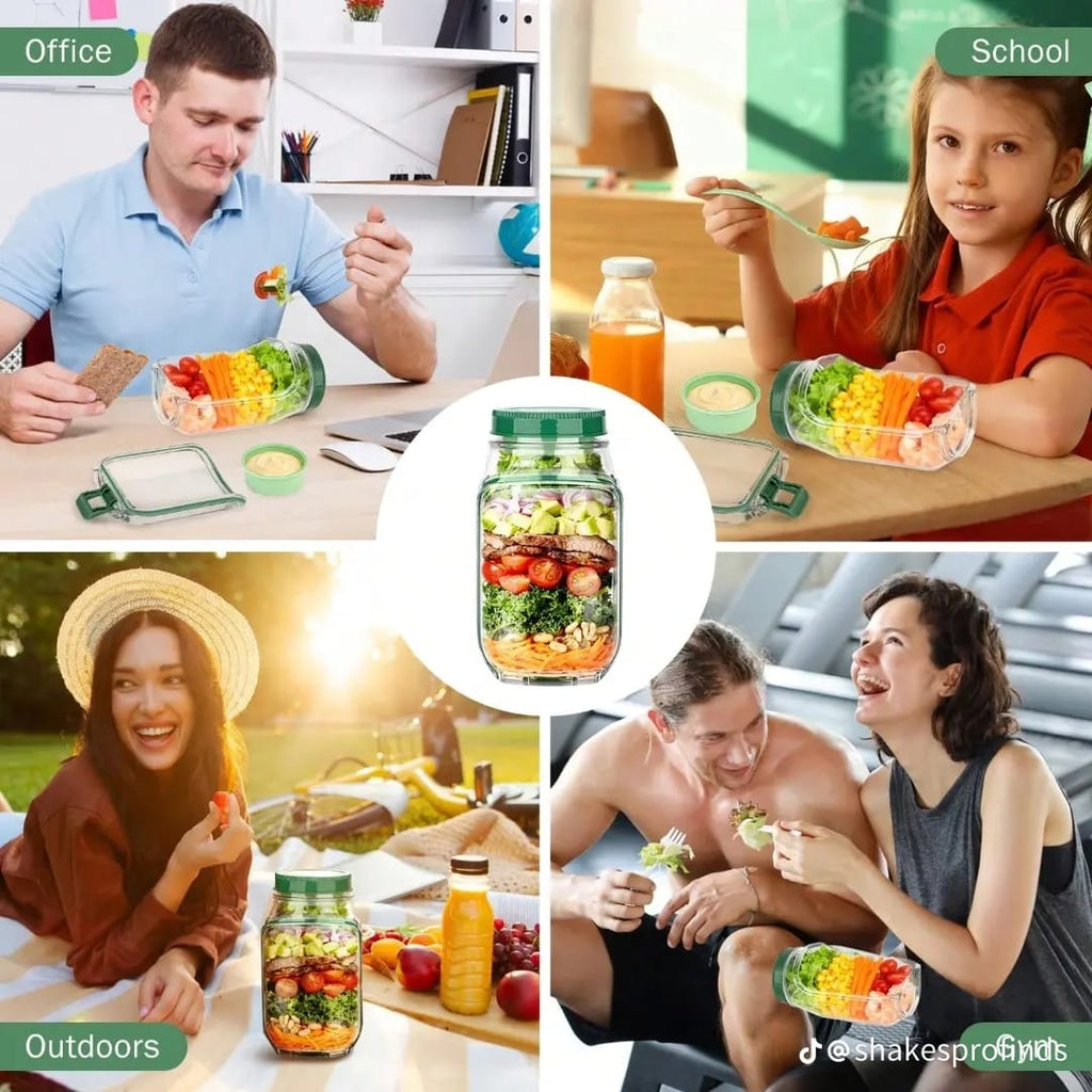 Innovative Side-Opening Salad Jar