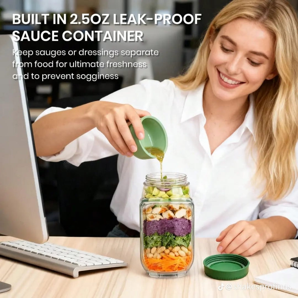 Innovative Side-Opening Salad Jar