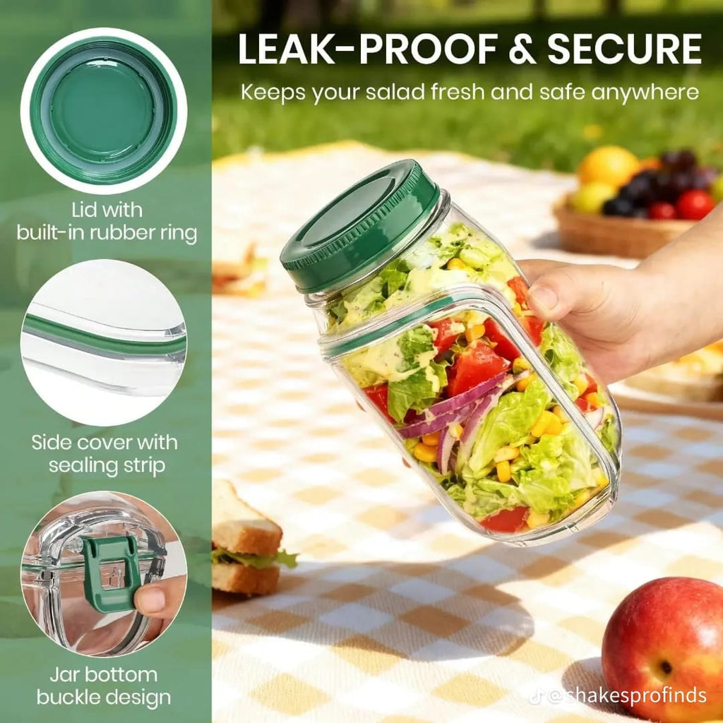 Innovative Side-Opening Salad Jar
