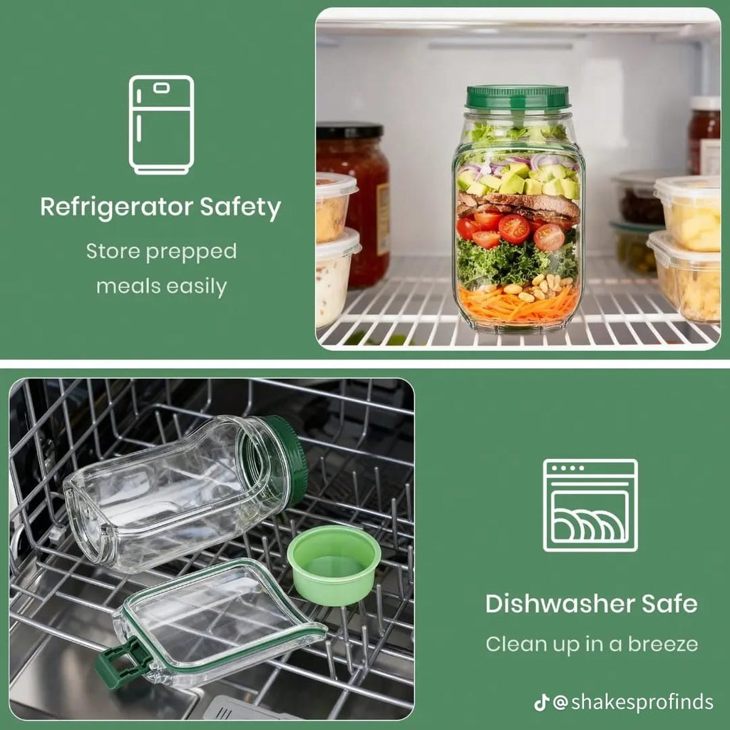 Innovative Side-Opening Salad Jar
